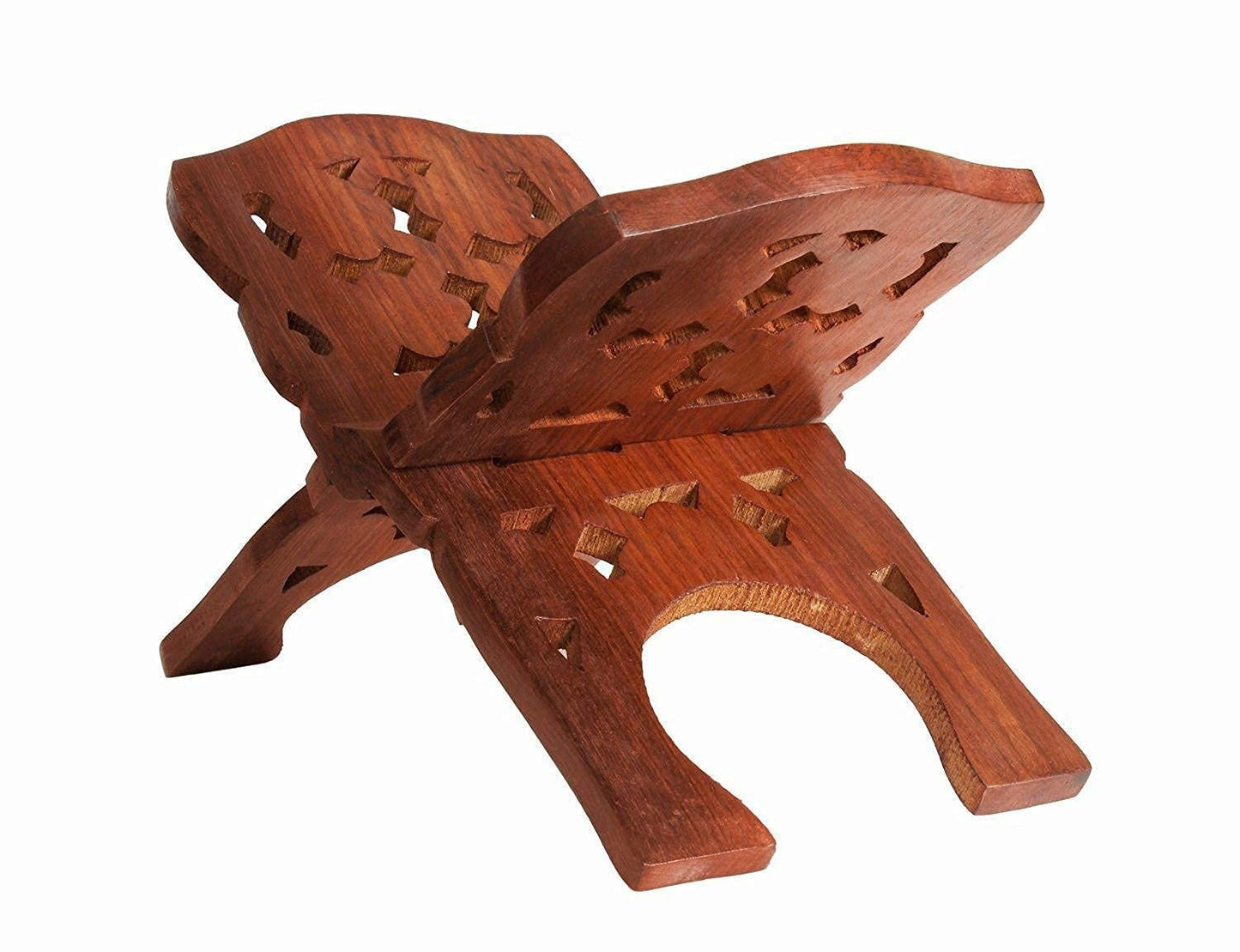 Santarms Wooden Holy Book Stand Rehal for Pooja, Reading Geeta, Bible, Quran Books (13 Inch) | Sheesham Quran, Kaba, Kaaba, Makka Madina, Pooja & Religious