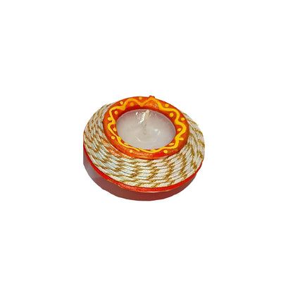Santarms Terracotta Diya Set Wax Filled Earthen Mitti Matki Diyas Pack for Festive Home Decor and Traditional Celebrations 1 Piece Jashmin Fragrance Scented Candles 2hours