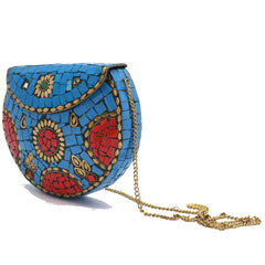 santarms Beautiful Ethnic Multi Colour Sling Bag With Beads Bags For Women Ladies Match Pair Heels Sandals Enrich Woman Female Party Miss Women's Handbag Wallet Pouch Tote Clutch Clasp Pooch