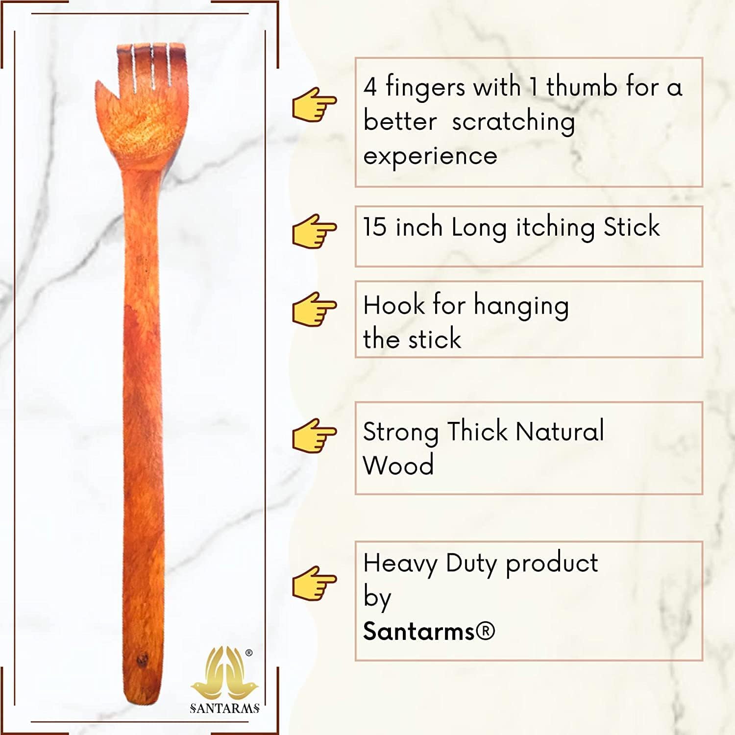 Santarms Anti Khujli Wooden Manual Back Scratcher/Itcher/Back Itching Stick Handcrafted itching Hand Kamar khujani khujli Stick (1)
