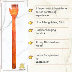 Santarms Anti Khujli Wooden Manual Back Scratcher/Itcher/Back Itching Stick Handcrafted itching Hand Kamar khujani khujli Stick (1)