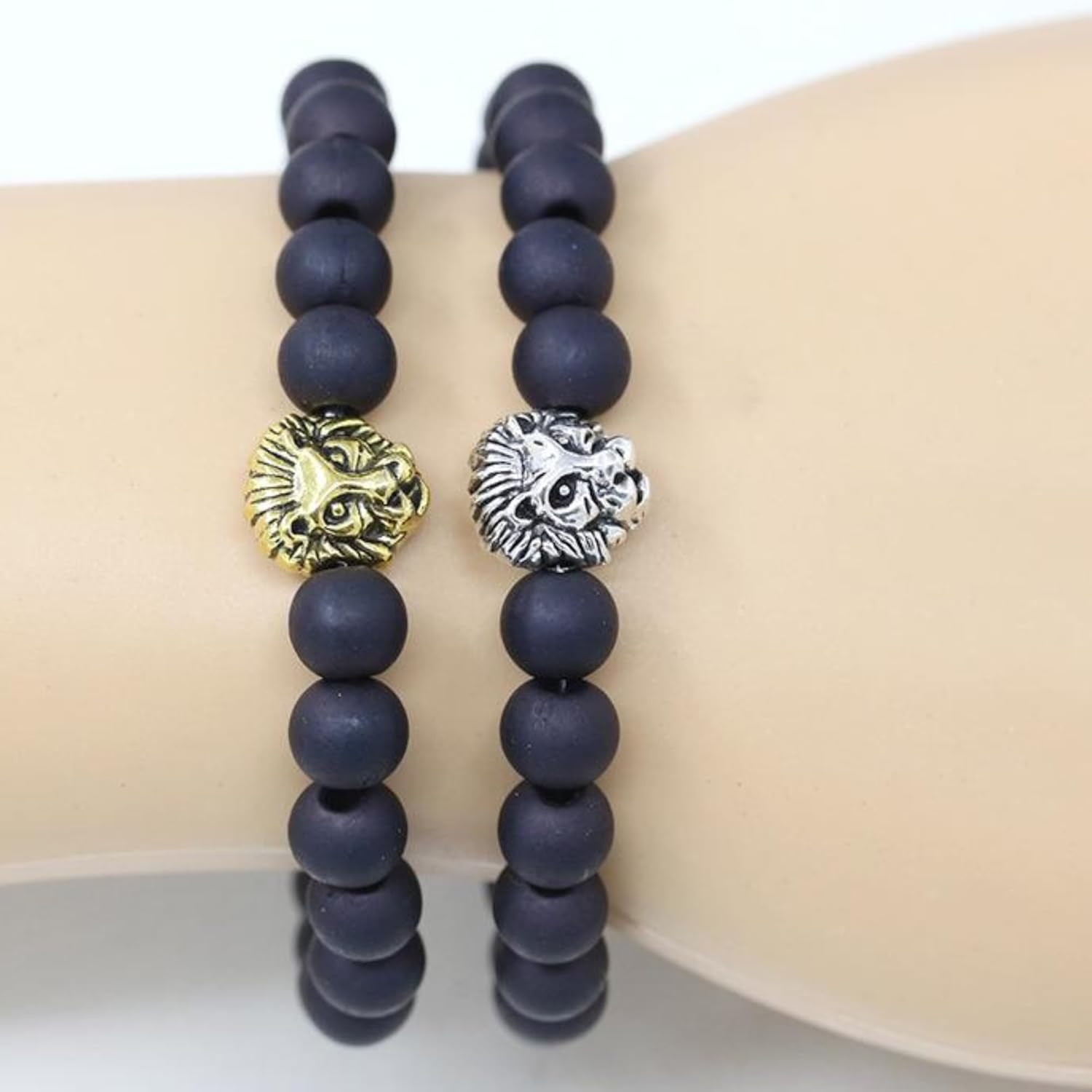 santarms Lion Bracelet for Men | Natural Stone Beaded Bracelet | Stylish Men's Fashion Jewelry | 1 PC