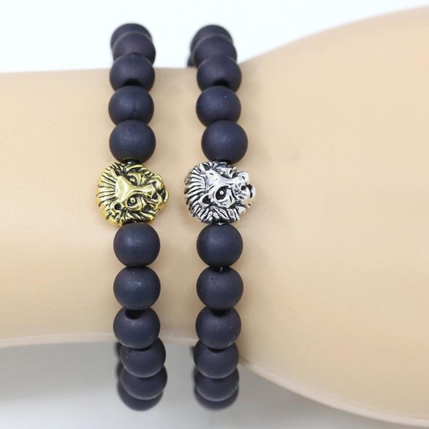 santarms Lion Bracelet for Men | Natural Stone Beaded Bracelet | Stylish Men's Fashion Jewelry | 1 PC