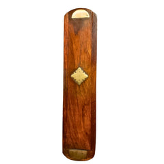 santarms Handmade Wooden Pen Pencil Box for Boys, Girls, School Use | Antique Brass Inlay Sliding Lid Pencil Holder Case for Kids