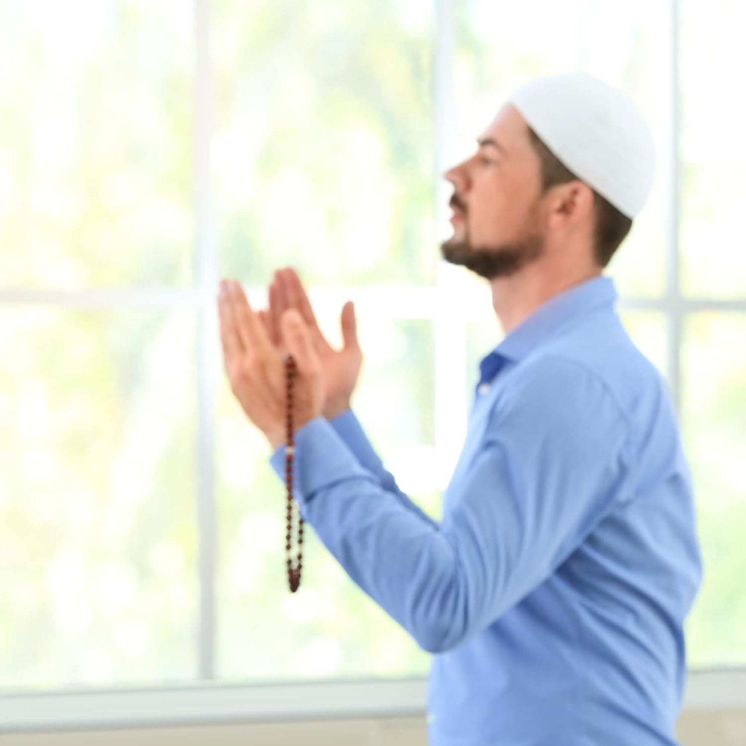 santarms Islamic Prayer Kufi Muslim Cap for Men or namaz topi for namaz White