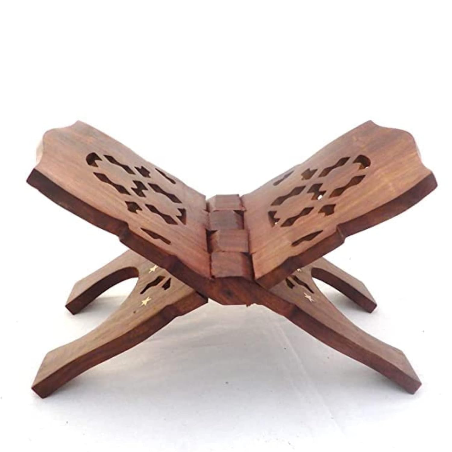 Santarms Handmade Wooden Foldable Geeta Stand: an Elegant and Versatile Holy Book Holder – 13 Inch, Brown