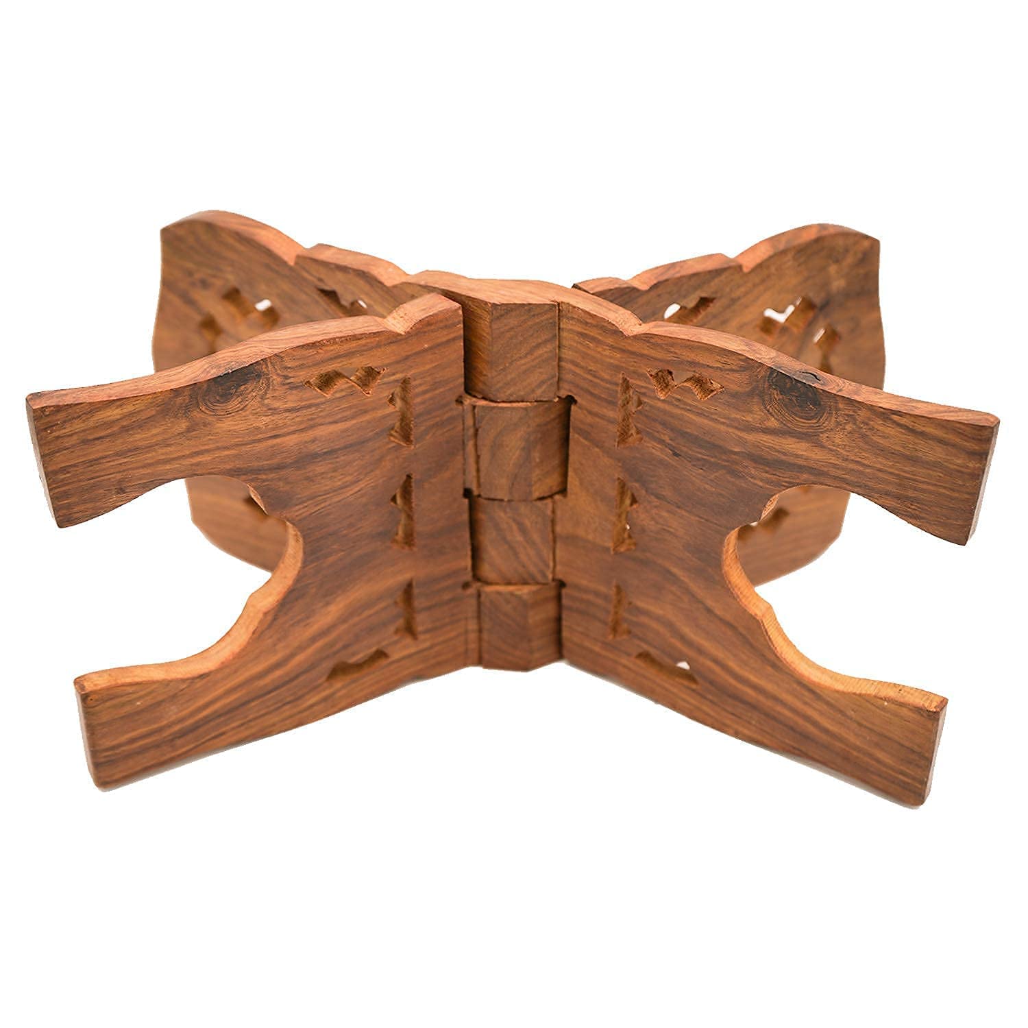 Santarms Wooden Holy Book Stand Rehal for Pooja Reading Geeta Bible Quran Books (12 INCH)