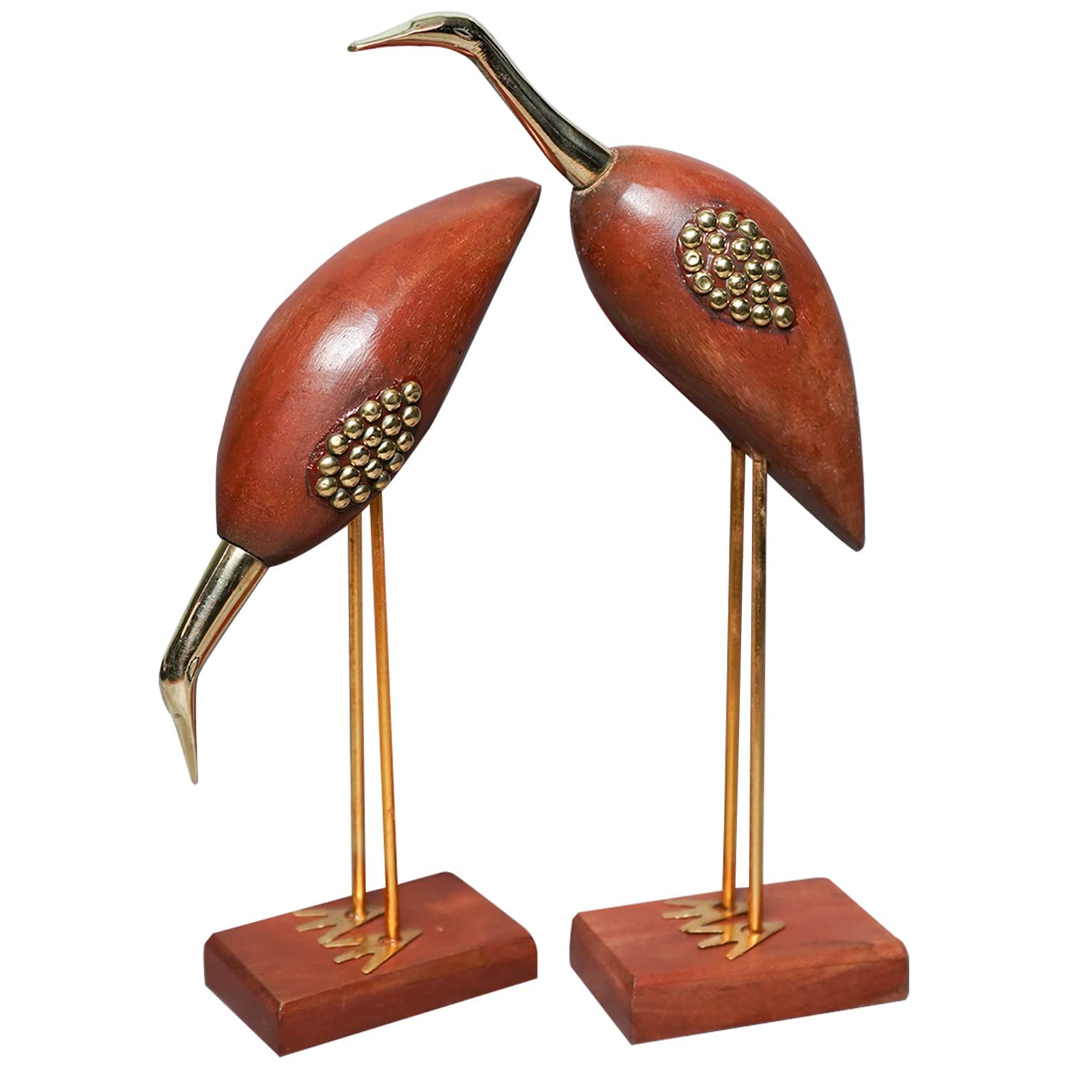 santarms Handmade Wooden Swan Love Couple Pair - Elegant Swan Showpiece for Living Room, and Bedroom Crane Birds Good Luck Antique Decorative Saras Showpiece Ideal for Home Decor