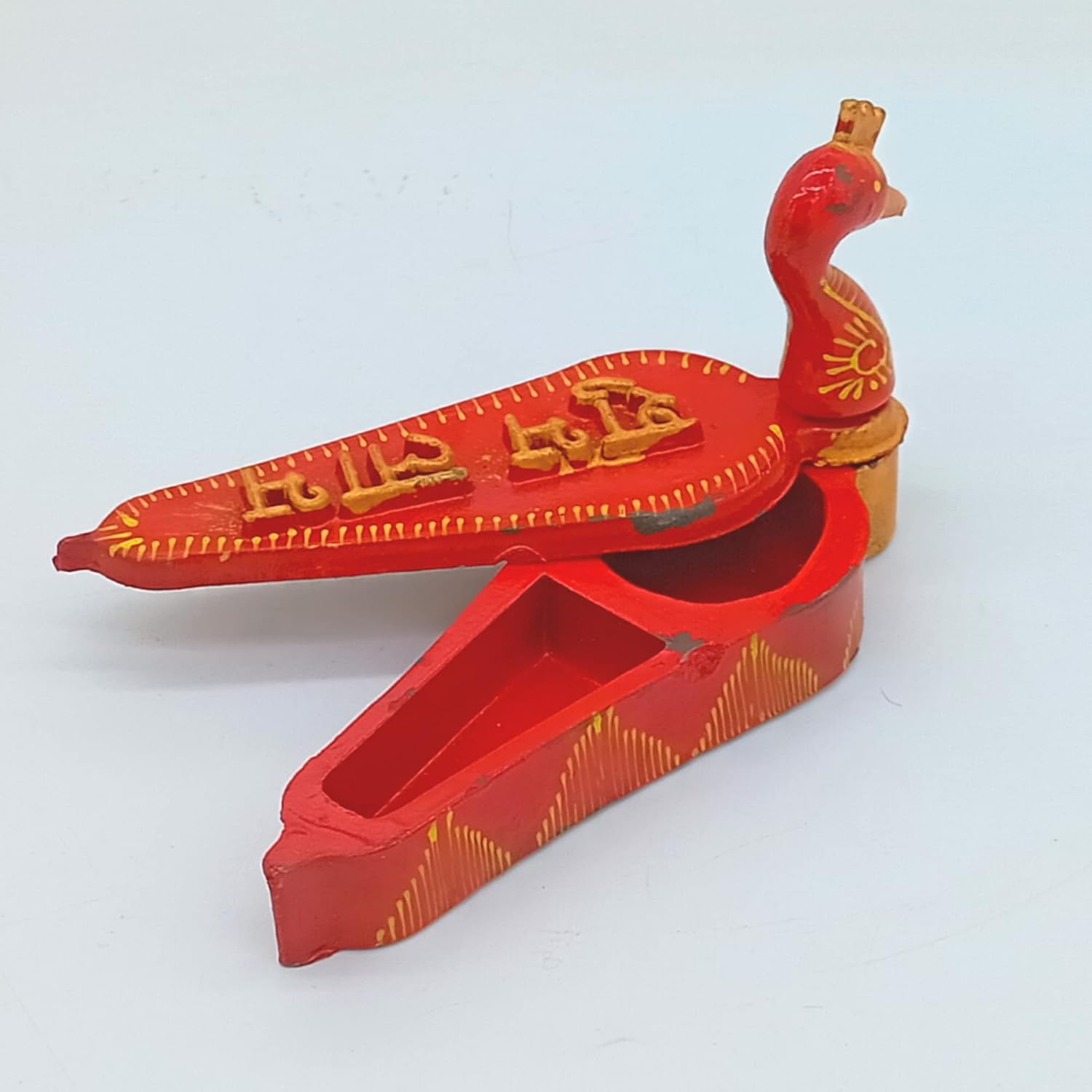 santarms Peacock Kumkum Box Sindoor Wedding Gifts Wooden Shringar Dani Beautiful for Women| Women Gift Items| Tika Chopra in Kumkum | Pack of (1)