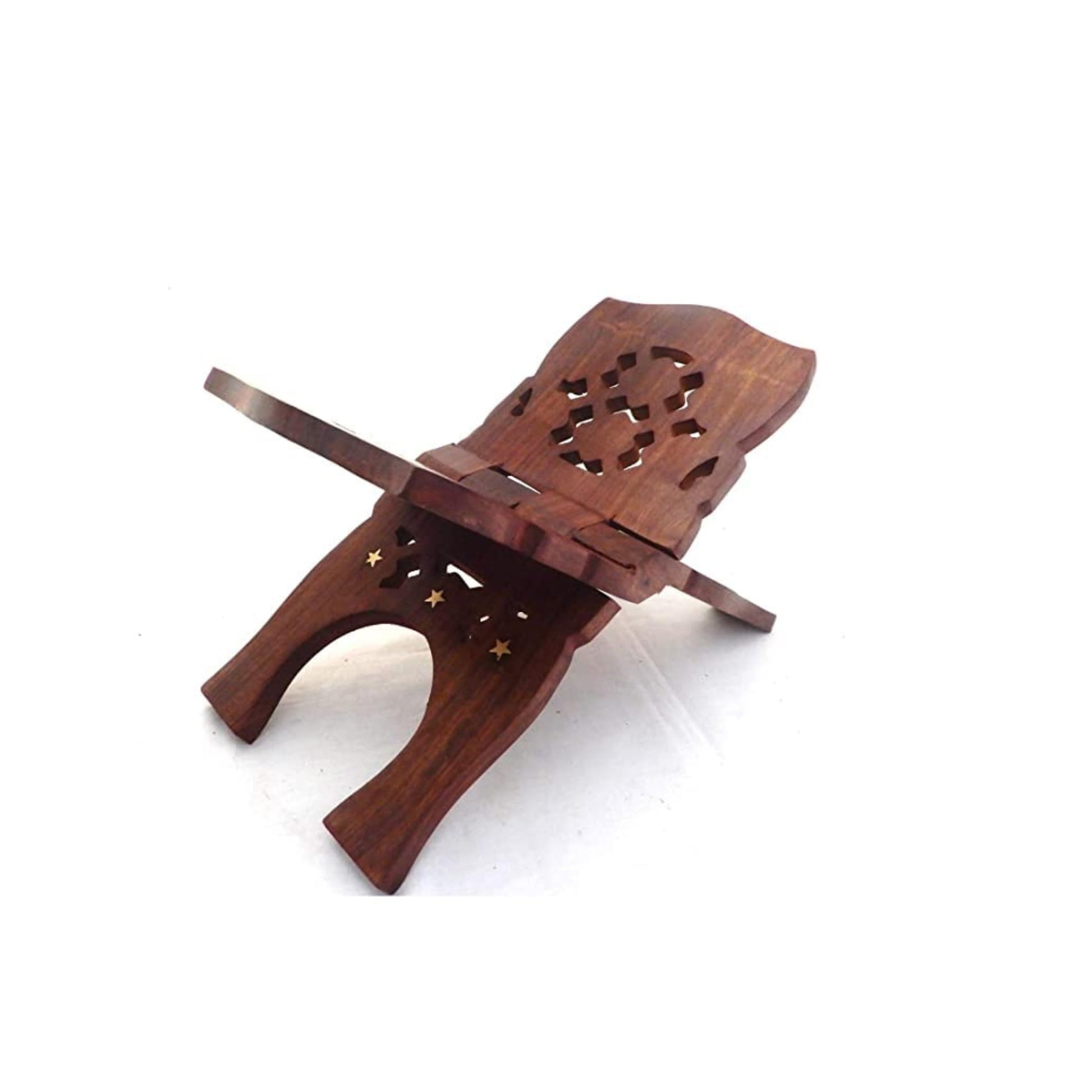 santarms Wooden Book Stand rehal for Reading - for | Geeta or gita | Bible | Granth Saheb | ramcharit Manas | rehal Quran Stand (10 INCH)