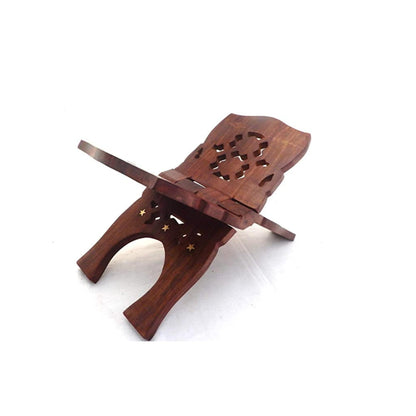 santarms Wooden Book Stand rehal for Reading - for | Geeta or gita | Bible | Granth Saheb | ramcharit Manas | rehal Quran Stand (10 INCH)