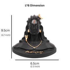 santarms Adiyogi Shiva Statue Idol for Car Dashboard Home Temple Office Décor | Spiritual Gift for Meditation Pooja - 9.5 cm
