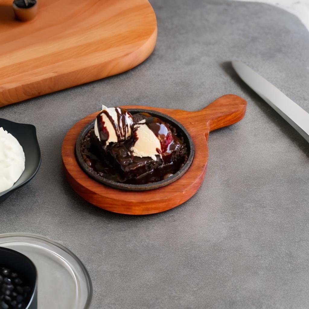 santarms Premium Sizzler Plate Set - Perfect for Sizzling Brownie Delights Sizzler Plate Sizzling Brownie Plate-Brownie Round Small Set-Sizzler Ice Cream Plates Heater Cast Iron