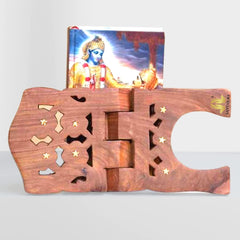Santarms Wooden holy Book Stand Reading for Geeta | gita | ramayan Book Stand | ramcharitmanas | ram charit Manas Stand Gift for Bride or Bridal Book Document Stand