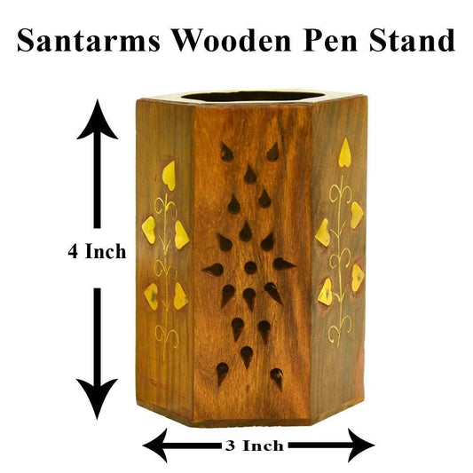 santarms Wooden Pen and Pencil Holder, Multipurpose Kids Stationery Study Desk Organizer for Table & Office