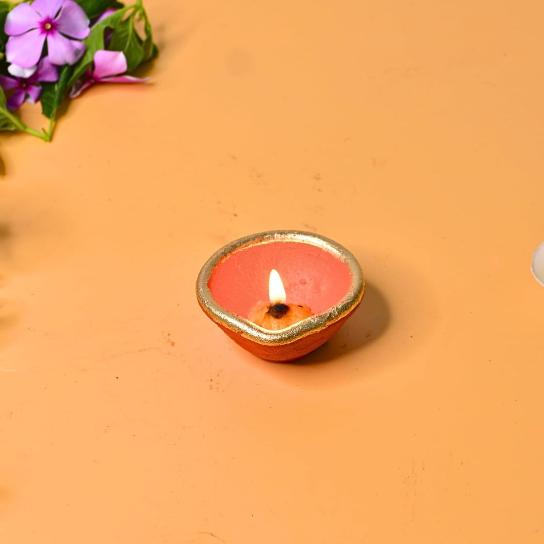 Santarms Mitti Diya for Diwali Decor for Pooja, Home Decoration & Gifts Diya for Home Diwali Festival Decoration, Diya for Laxmi Poojan, Red and Gold (Design 1 (RED Gold) Small (S), 1)