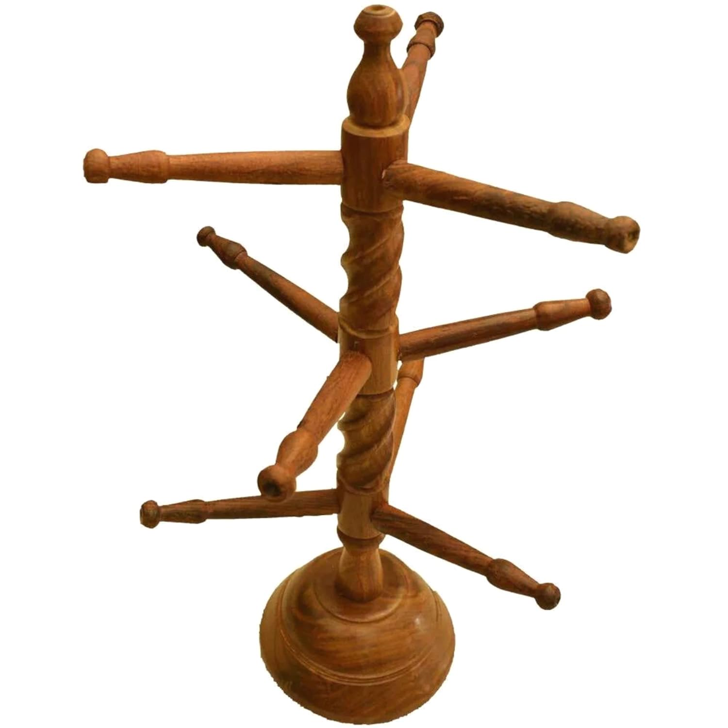 santarms Wooden Carving Bangle Stand | Best for Woman Gift or Jewellery Chudi Churi - Tree Shape Handmade Holder | 9 Rods 40x28x12 Cm