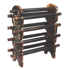 Santarms Wooden Bangle Stand Best for Home Decor Made in India Women Gift to Your Loved One Bangles Or Chudi | Churi - Holder 8 Removable Rods