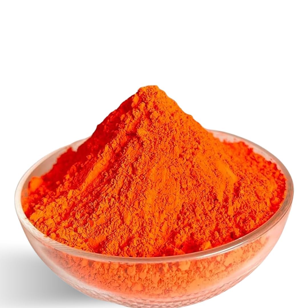 Santarms Women's Pila Sindoor, Natural Orange Kumkum Sindoor for Pooja Devotional Rituals, Ideal for Bajrangbali Worship & Temple Use