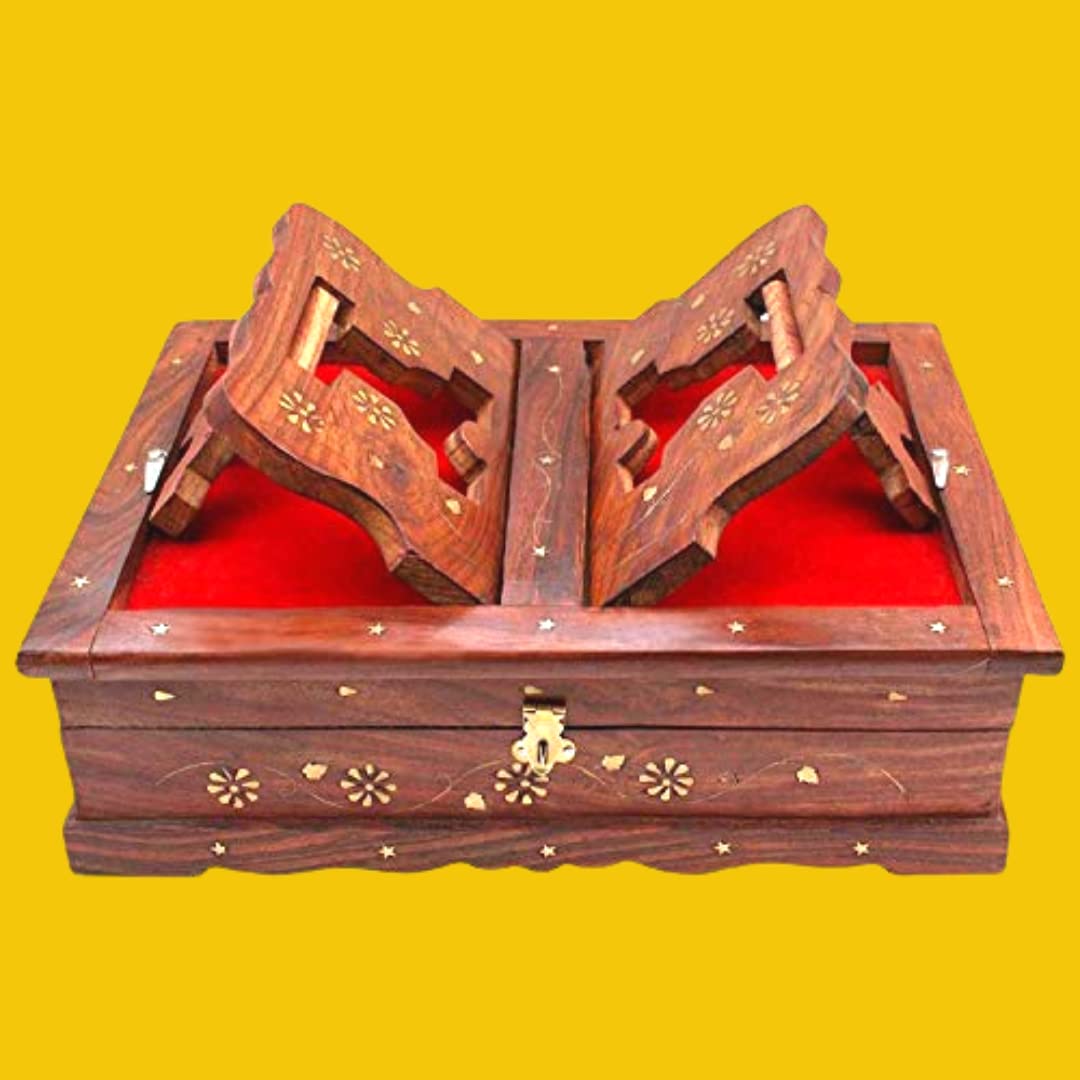Santarms Handmade Christmas Bible holy Books Stand Bible Book Stand | Book Stand for Reading | holy Book Stand for Reading Stand | holy Stand | Wooden Bible Box Stand for Reading | Best Gift