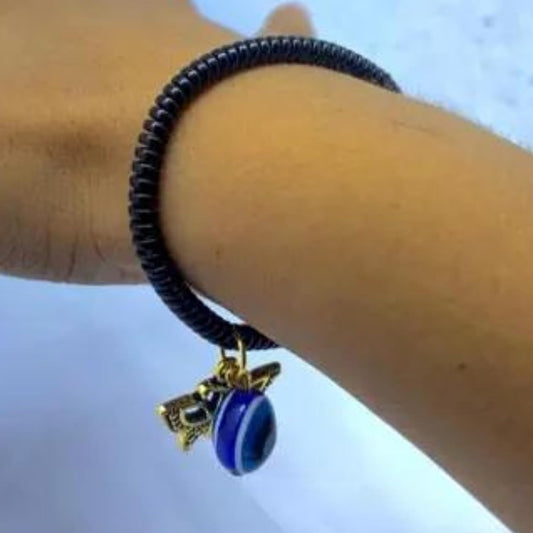 santarms Evil Eye Bracelets for KIDS, Nazar Unisex, Nazar Battu All - Girls, Boys, Nazariya for New Born BABY, Black, PACK of 2