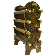 Santarms Wooden Bangle Stand Best for Home Decor Made in India Women Gift to Your Loved One Bangles Or Chudi | Churi - Holder 8 Removable Rods