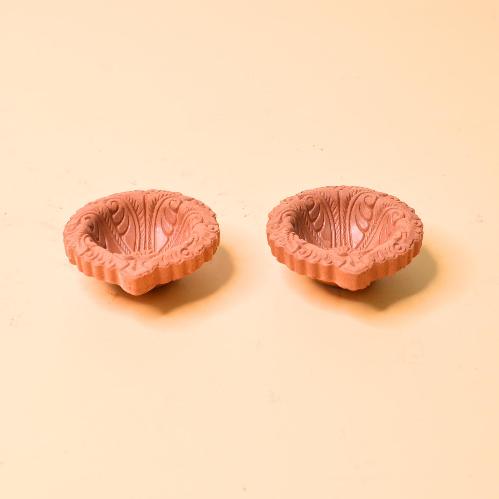 Santarms Mitti Diya for Diwali Decor for Pooja, Home Decoration & Gifts Diya for Home Diwali Festival Decoration, Diya for Laxmi Poojan (1 Pair)
