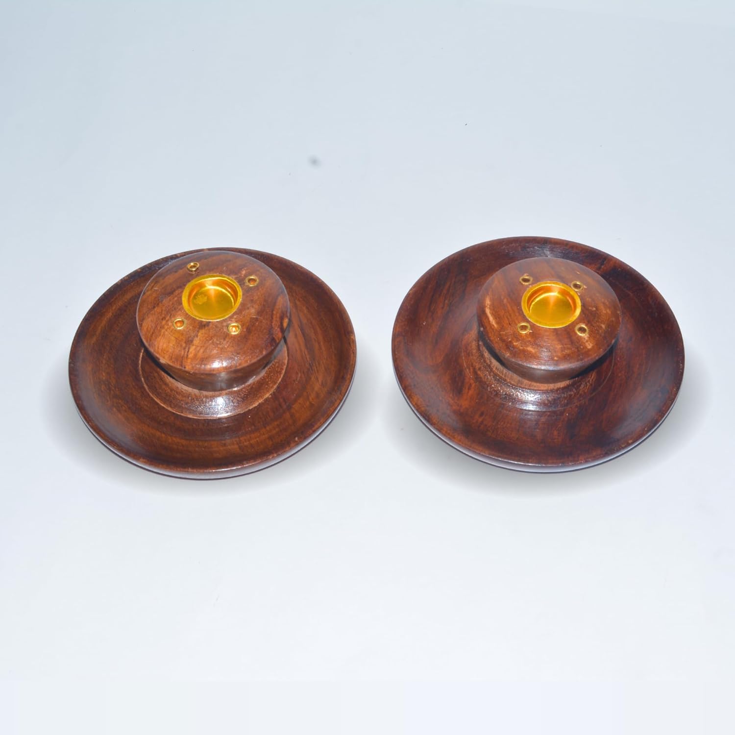 Santarms Wooden Round Shaped Incense Stick Holder Cum Dhoop Agarbatti Stand Set Ideal for Gift Handcrafted Elegant Brown Finish Versatile Design Meditation and Aromatic Rituals