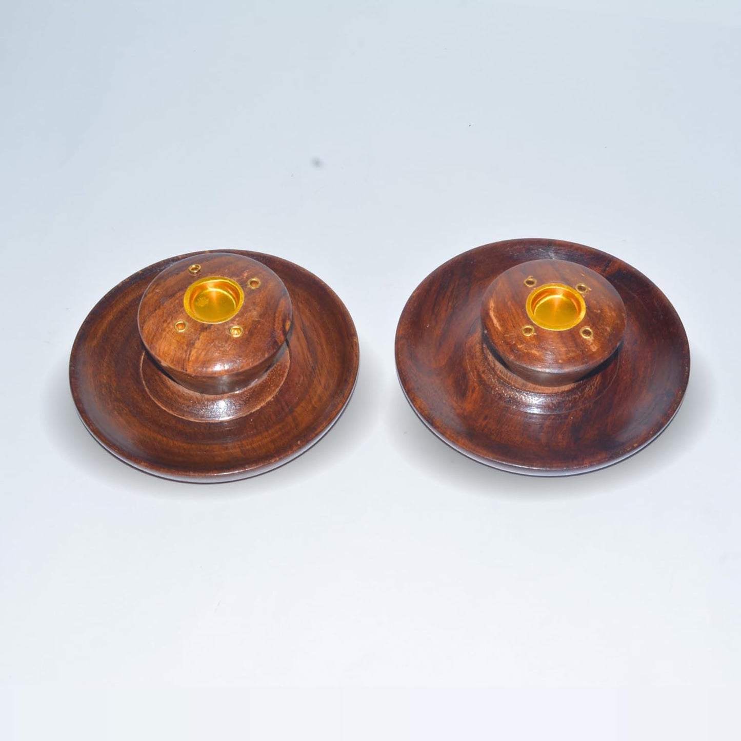 Santarms Wooden Round Shaped Incense Stick Holder Cum Dhoop Agarbatti Stand Set Ideal for Gift Handcrafted Elegant Brown Finish Versatile Design Meditation and Aromatic Rituals