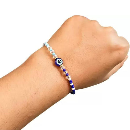 santarms Rakhi Combo of 2 - Rakshabandhan Evil Eyes Celebrations Gift Set Exquisite for Brother and Bhabhi Elegant Protective Design
