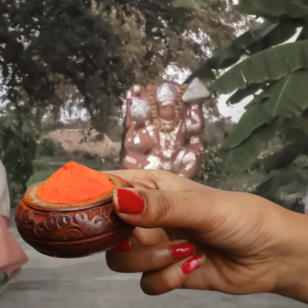 Santarms Natural Organic Orange Sindoor Powder 10gm A++ Grade with Kumkum box and stick For Women Suhaag Sindur With Natural Sindoor Weddings, And Chhat Pooja Chemical-Free, COMBO OFFER