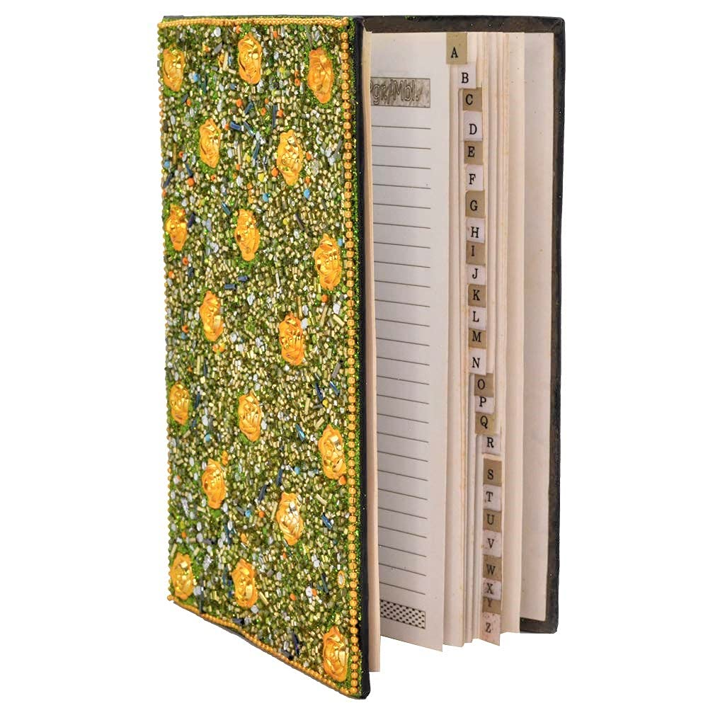 santarms Beautiful Handmade Plain Paper Diary with Beads Diary for Girls/Boys