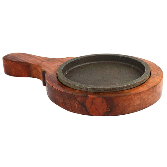 santarms Cast Iron Plate Sizzler Plate with Brownie sizzler Plate Pack of 2