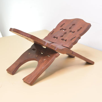 Santarms Wooden Holy Book Stand Rehal for Pooja Reading Geeta Bible Quran Books (12 INCH)