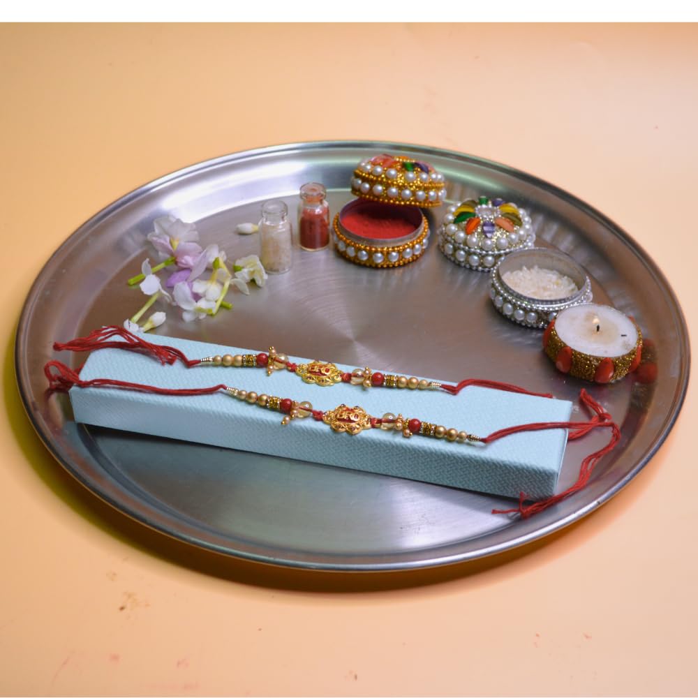 santarms Perfect for Celebrating the Express Your Love on Rakshabandhan with Stunning Rakhi Shop Elegant Pack of 2 Rakhis Sibliond Protection and Affection With Free Roli And Chawal