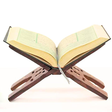 Santarms Holy Rehal for Quran Wooden Sharif - Strong Built Quality, Rihal Book Stand with Brass Inlay Work, Islamic Religious Product, 13 Inch, Ideal for Quran, Bible, Ramayan, and Geeta Pack of 1