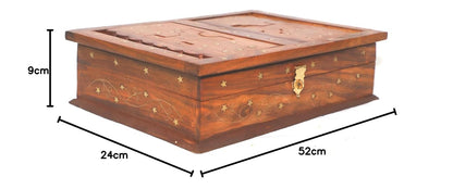 KAAL ENTERPRISES Wooden Rehal Box | Book Storage | Book Holder | Holy Book Reader | Book Stand | Holy Book Stand Box for Quran Ramayan Bible Gita Guru Granth Sahib | Religious Book Box | Foldable Box