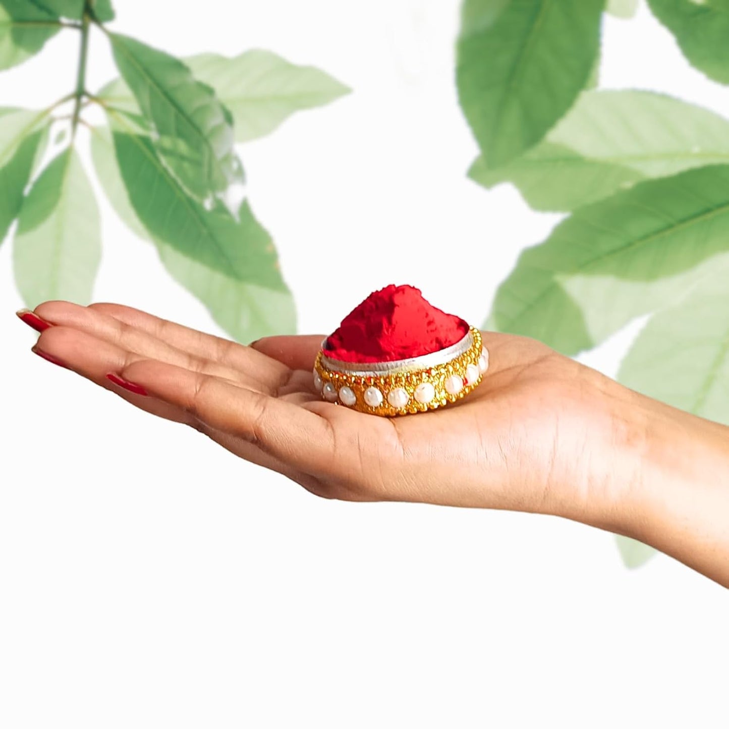santarms Fancy Sindoor Box for Gift with Tilak Stick | Pooja Articles Gifting Sindoor Moti Dibbi - kumkum box with beautiful stick for multi-purpose