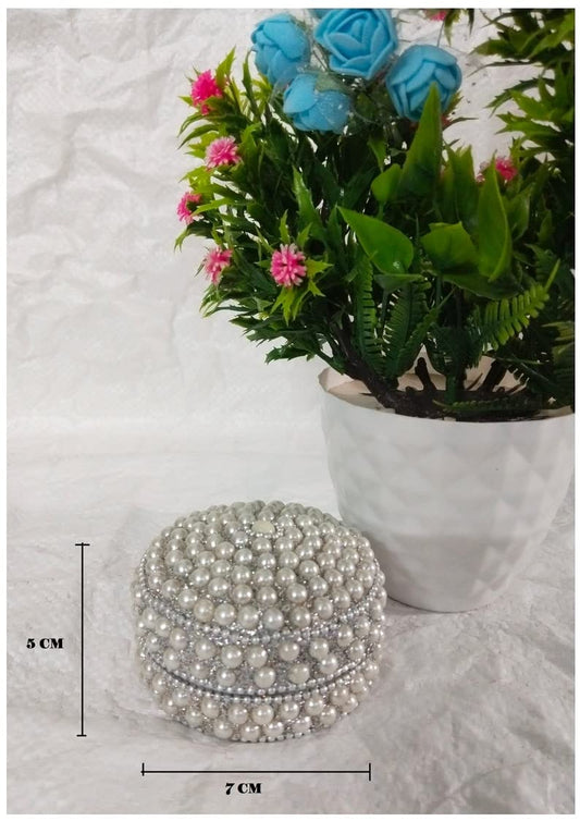 santarms white Pearl Kumkum, sindoor or jewellery box, multipurpose 3 boxes, Small Medium and large (set of 3)(pack 1)