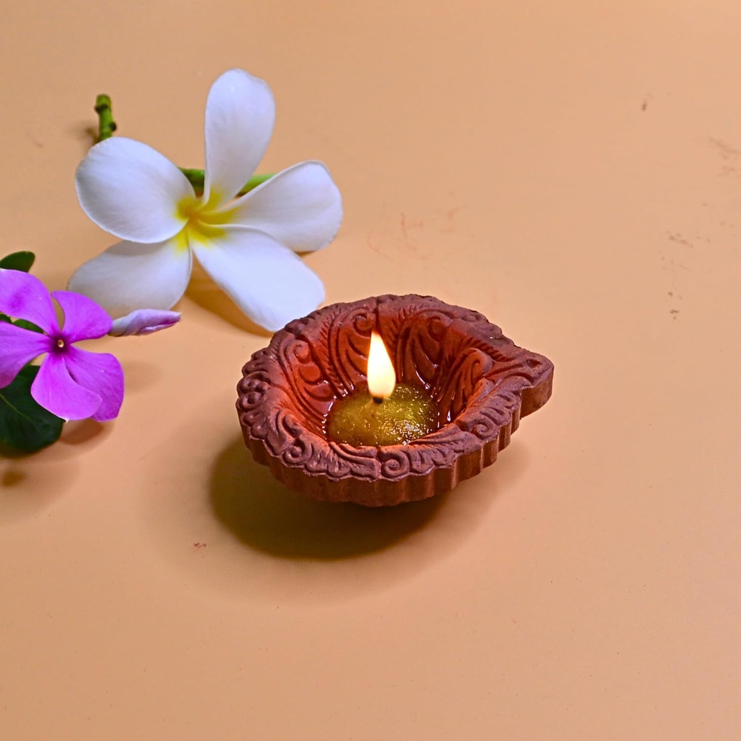 Santarms Mitti Diya for Diwali Decor for Pooja, Home Decoration & Gifts Diya for Home Diwali Festival Decoration, Diya for Laxmi Poojan (1 Pair)