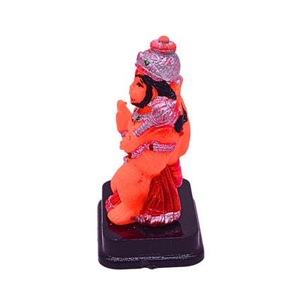 santarms Sitting Hanuman Ji Idol Lord Balaji Bhagwan Decorative Figurine for Living Room, Prayer and Car Dashboard | Bajrangbali Statue Religious Home Decor Accent