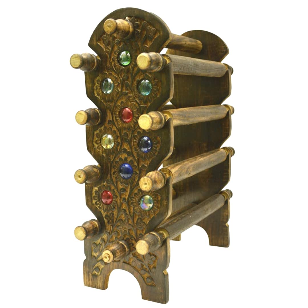 santarms Wooden Bangle Stand For Bangles | Home Decor | Women Gift Bangles For Or Chudi Churi Best By Holder | MADE IN INDIA | 8 Rods