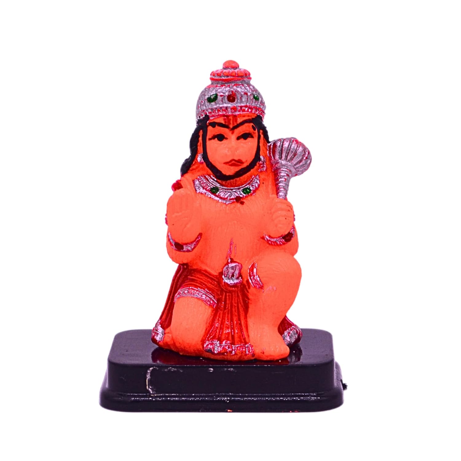 santarms Sitting Hanuman Ji Idol Lord Balaji Bhagwan Decorative Figurine for Living Room, Prayer and Car Dashboard | Bajrangbali Statue Religious Home Decor Accent
