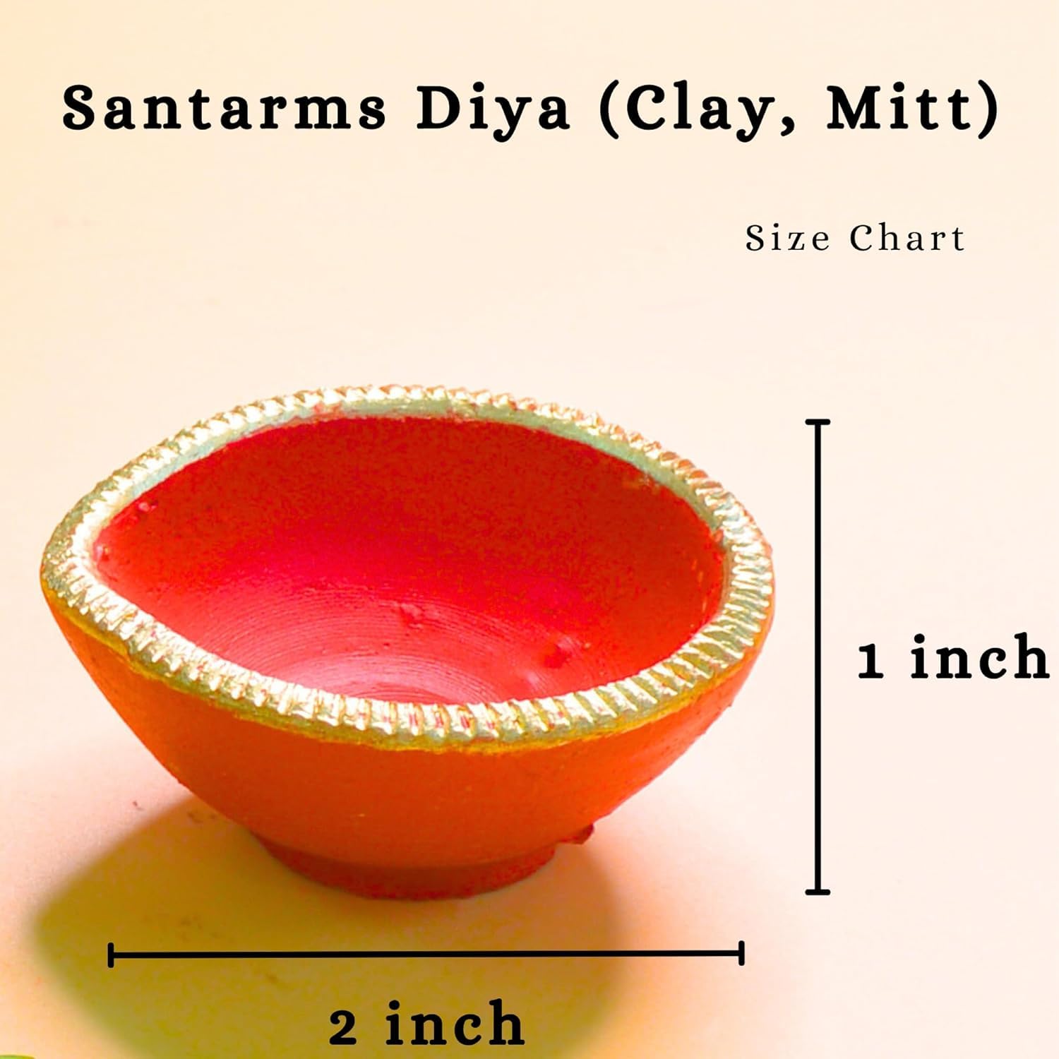 santarms Handmade mitti ke Diya for Diwali Decor for Pooja Home Decoration & Gifts Clay Diya for divali Festival Decoration Diya for laxmi Pooja Made in India Products