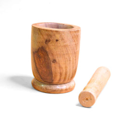 Santarms Wooden Mortar & Pestle Set – Handcrafted Okhli Musal for Grinding Spices & Herbs – Eco-Friendly, Durable, and Stylish Kitchen Tool