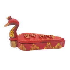 santarms Peacock Kumkum Box Sindoor Wedding Gifts Wooden Shringar Dani Beautiful for Women| Women Gift Items| Tika Chopra in Kumkum | Pack of (1)