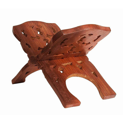 Santarms 13 inch Wooden Book Stand for Reading holy Books Holder Bible Quran ramayan Geeta Bookstand rehal rihal Pooja