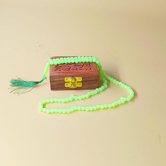 santarms Tasbeeh Islamic Chanting Prayer Counter Tasbih For Muslim Ramadan Gift - 99+1 Beads With Wooden Box COMBO PACK, Perfect Islamic Gift