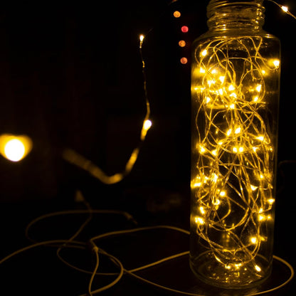 santarms 6.5 feet LED String Light with Battery Lights for Indoor Outdoor Decoration Waterproof String Light for Home Décor,Diwali, Christmas 20 Bulb (Warm White) (1)