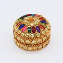 santarms kumkum box handcrafted sindoor refilable for married women shadi ka gift puja sindur shringar dani dabbi beautiful gifting moti dibbi fancy decoration (PACK OF 2)